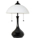 Meyda Tiffany - 267243 - Two Light Table Lamp - Metro Frosty - Black Metal