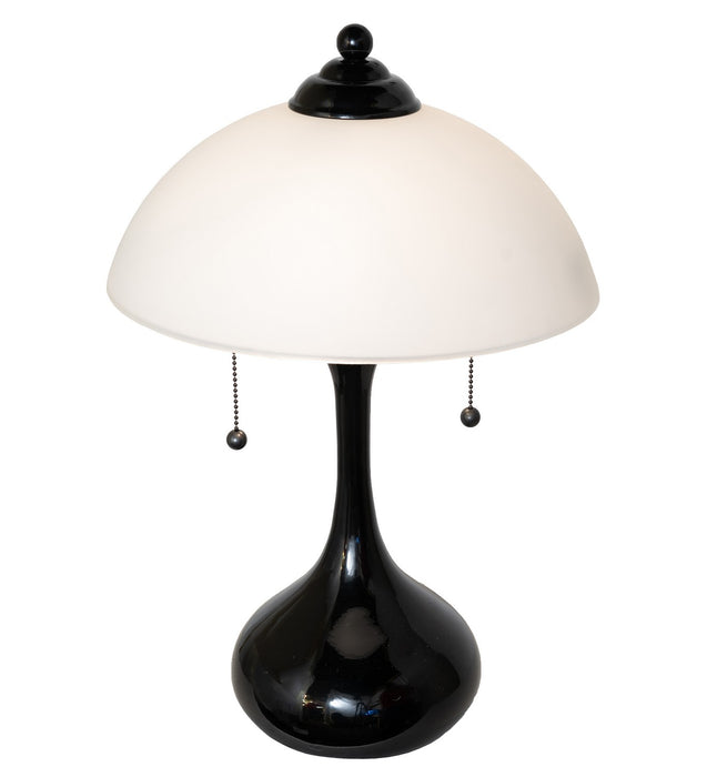 Meyda Tiffany - 267243 - Two Light Table Lamp - Metro Frosty - Black Metal