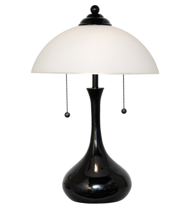 Meyda Tiffany - 267243 - Two Light Table Lamp - Metro Frosty - Black Metal