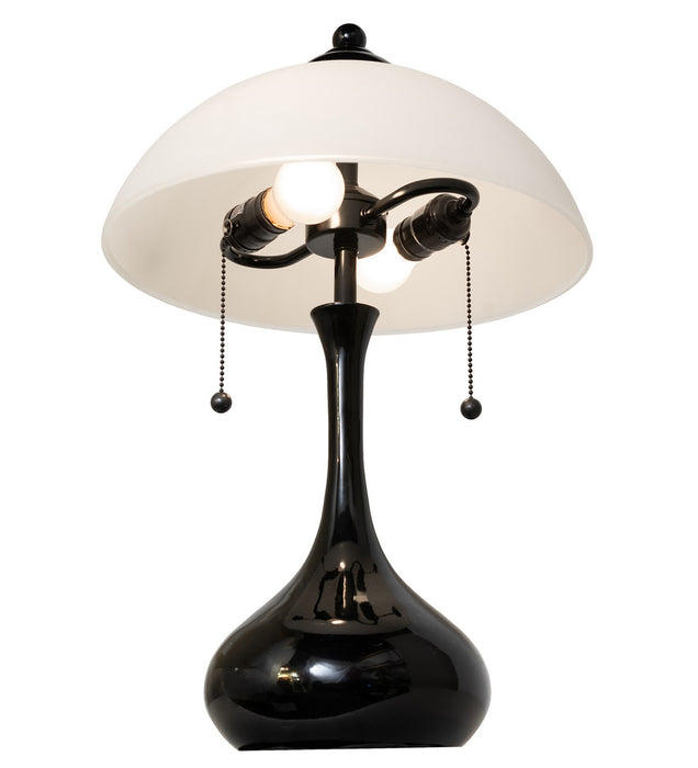 Meyda Tiffany - 267243 - Two Light Table Lamp - Metro Frosty - Black Metal