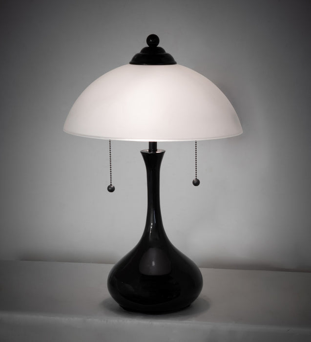 Meyda Tiffany - 267243 - Two Light Table Lamp - Metro Frosty - Black Metal