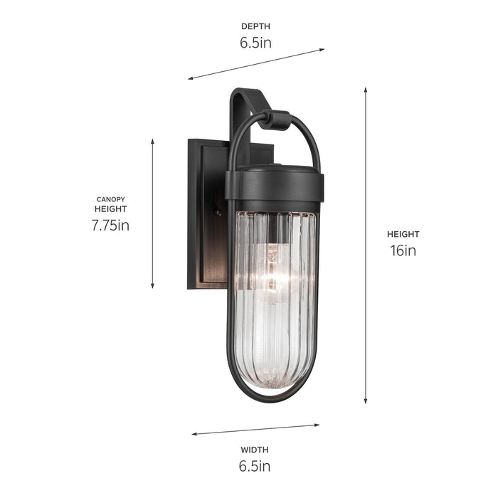 Kichler - 59123BKT - One Light Outdoor Wall Mount - Brix - Textured Black