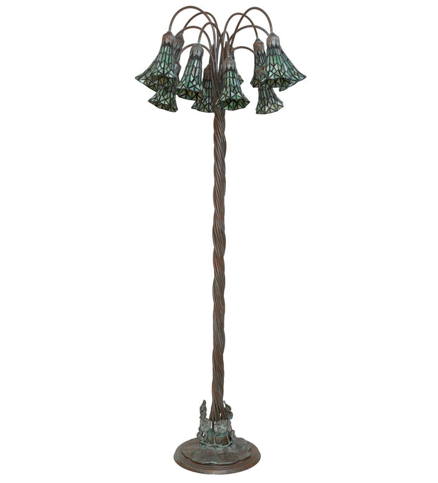Meyda Tiffany - 262126 - 12 Light Floor Lamp - Stained Glass Pond Lily - Bronze