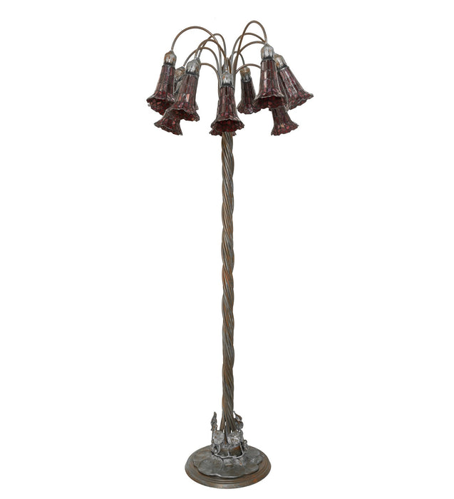 Meyda Tiffany - 262129 - 12 Light Floor Lamp - Stained Glass Pond Lily - Bronze
