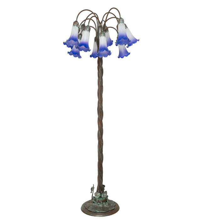 Meyda Tiffany - 262131 - 12 Light Floor Lamp - Blue/White - Bronze