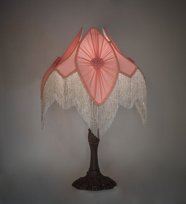 Meyda Tiffany - 267683 - One Light Table Lamp - Fabric & Fringe - Mahogany Bronze