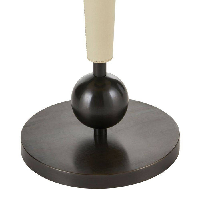 Arteriors - FAI03 - Drink Table - Valari - Black Marble/Ivory Leather//Bronze