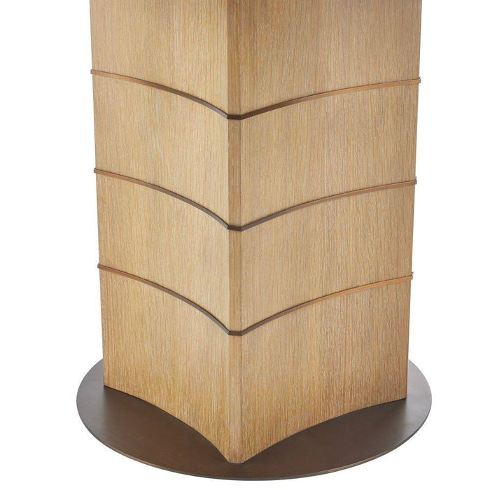 Arteriors - FDS02 - Dining Table - Vetralla - Oyster Oak Veneer/Antique Brass