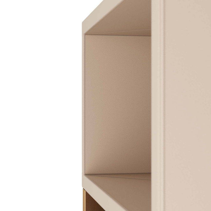 Arteriors - FEI07 - End Table - Talcon - Dove Leather/Antique Brass Clad