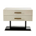 Arteriors - FII01 - Side Table - Tatro - Ivory Leather/Ebony Oak/Antique Brass