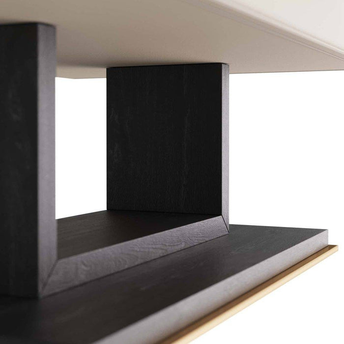 Arteriors - FII01 - Side Table - Tatro - Ivory Leather/Ebony Oak/Antique Brass