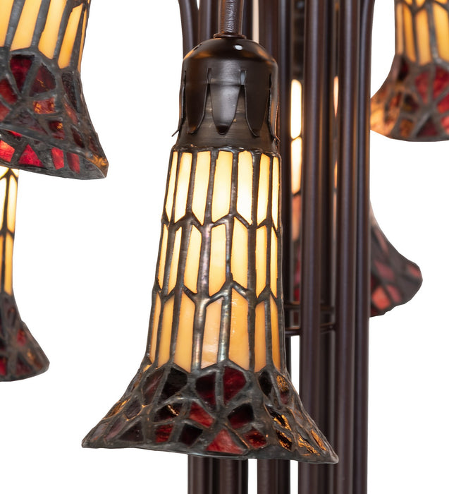 Meyda Tiffany - 251698 - 12 Light Floor Lamp - Stained Glass Pond Lily - Mahogany Bronze