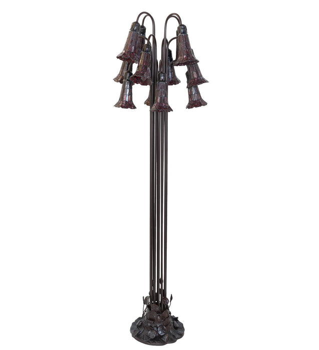 Meyda Tiffany - 251704 - 12 Light Floor Lamp - Stained Glass Pond Lily - Mahogany Bronze