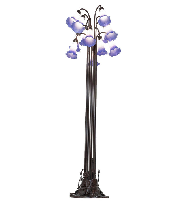 Meyda Tiffany - 251860 - 12 Light Floor Lamp - Blue/White - Mahogany Bronze