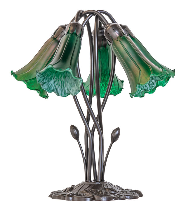 Meyda Tiffany - 262219 - Five Light Table Lamp - Green - Mahogany Bronze