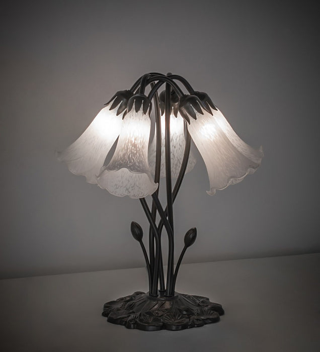 Meyda Tiffany - 262220 - Five Light Table Lamp - White - Mahogany Bronze