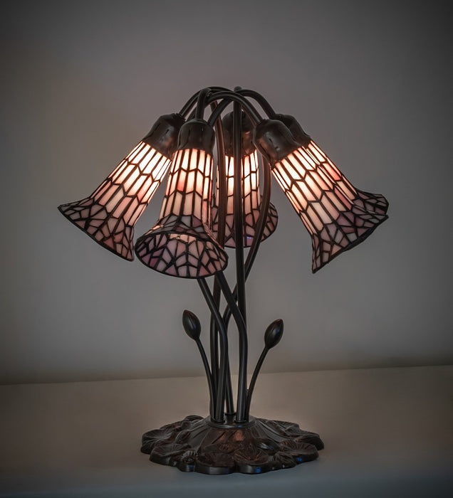 Meyda Tiffany - 262231 - Five Light Table Lamp - Stained Glass Pond Lily - Mahogany Bronze