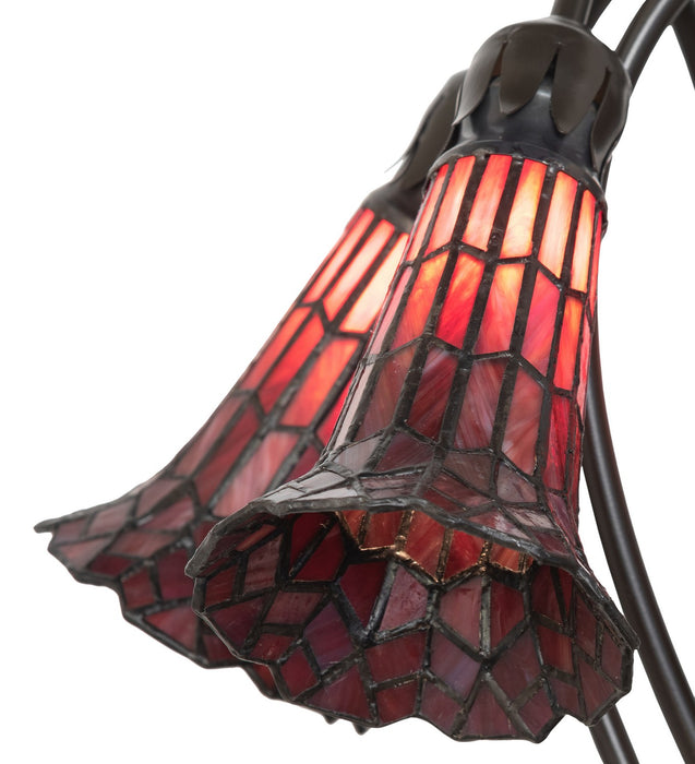 Meyda Tiffany - 262233 - Five Light Table Lamp - Stained Glass Pond Lily - Mahogany Bronze