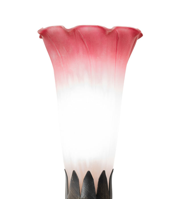 Meyda Tiffany - 262934 - One Light Mini Lamp - Pink/White - Antique Brass