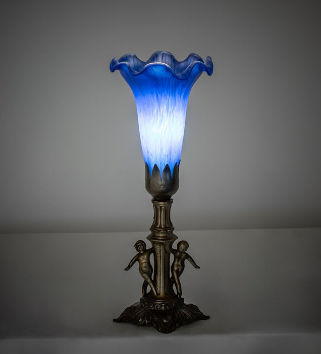 Meyda Tiffany - 262936 - One Light Mini Lamp - Blue - Antique Brass