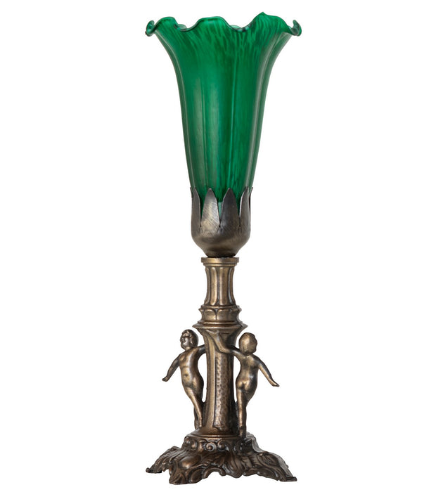 Meyda Tiffany - 262938 - One Light Mini Lamp - Green - Antique Brass