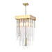 Zeev Lighting - P30107-4-AGB - Four Light Pendant - Waterfall - Aged Brass