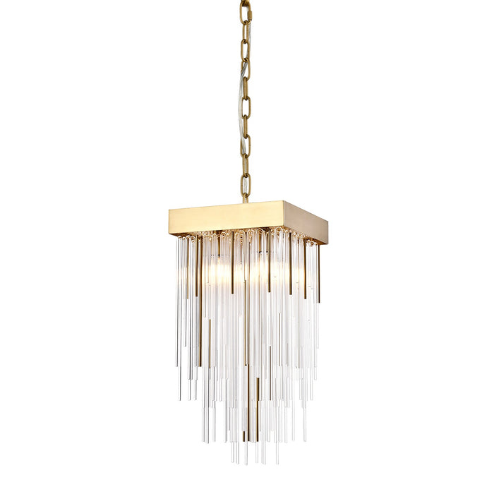 Zeev Lighting - P30107-4-AGB - Four Light Pendant - Waterfall - Aged Brass