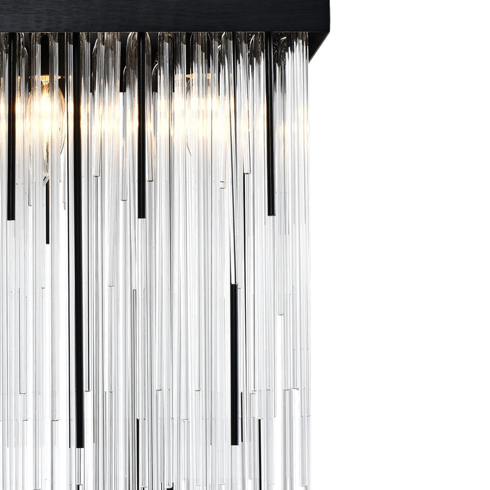 Zeev Lighting - P30112-4-SBB - Four Light Pendant - Waterfall - Satin Brushed Black
