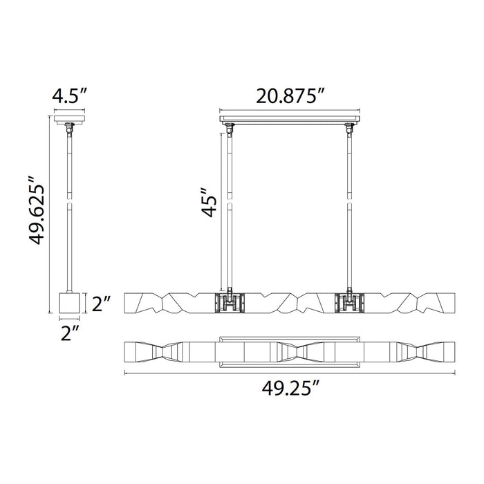 Zeev Lighting - PL11347-LED-49-2x2-PN - LED Linear Pendant - Mamadim - Polished Nickel