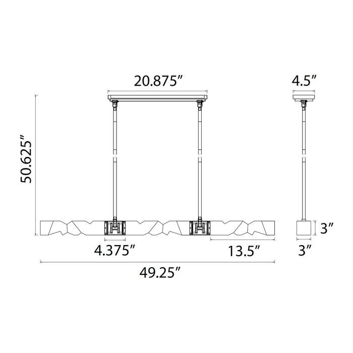 Zeev Lighting - PL11339-LED-49-3x3-PN - LED Linear Pendant - Mamadim - Polished Nickel