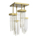 Zeev Lighting - SF50012-4-AGB - Four Light Pendant - Waterfall - Aged Brass