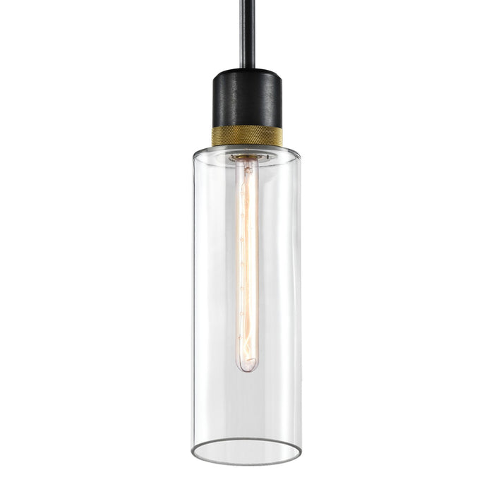 Zeev Lighting - P11708-E26-SBB-K-AGB-G15 - One Light Pendant - Zigrina - Satin Brushed Black