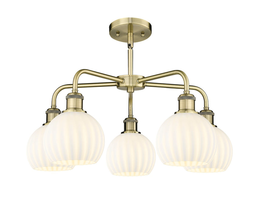 Innovations - 516-5CR-AB-G1217-6WV - LED Chandelier - Downtown Urban - Antique Brass