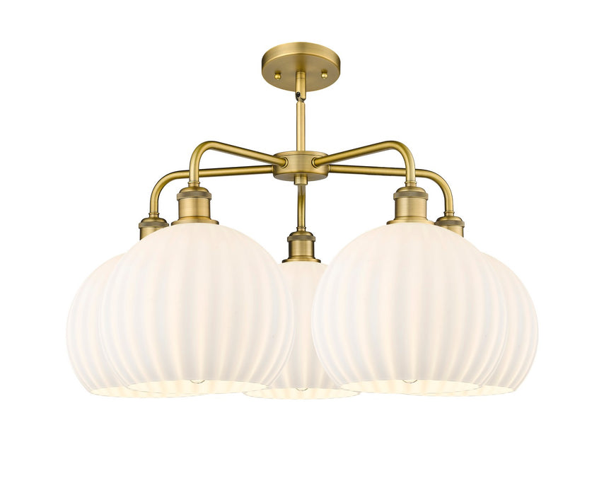 Innovations - 516-5CR-BB-G1217-10WV - LED Chandelier - Downtown Urban - Brushed Brass