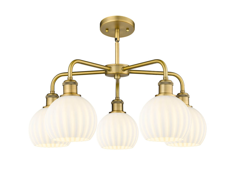 Innovations - 516-5CR-BB-G1217-6WV - LED Chandelier - Downtown Urban - Brushed Brass