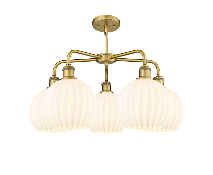 Innovations - 516-5CR-BB-G1217-8WV - LED Chandelier - Downtown Urban - Brushed Brass