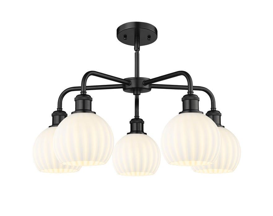 Innovations - 516-5CR-BK-G1217-6WV - LED Chandelier - Downtown Urban - Matte Black