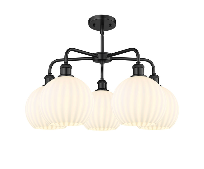 Innovations - 516-5CR-BK-G1217-8WV - LED Chandelier - Downtown Urban - Matte Black