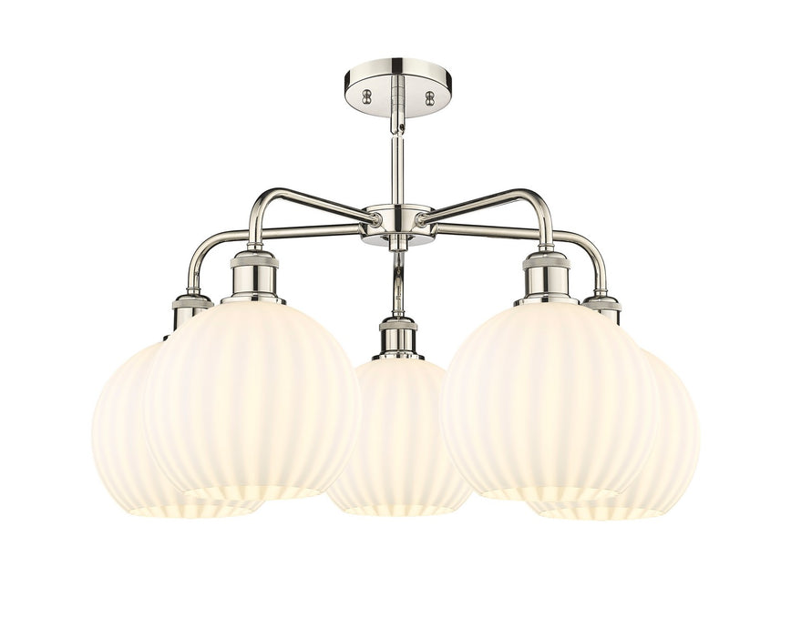 Innovations - 516-5CR-PN-G1217-8WV - LED Chandelier - Downtown Urban - Polished Nickel