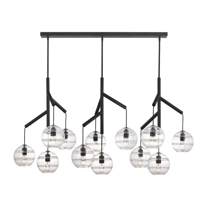 Visual Comfort Modern - 700SDNMPL3CB - 12 Light Chandelier - Sedona - Nightshade Black