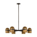 Visual Comfort Modern - AKCH33427BDZ/BWB - LED Chandelier - Octavia - Blackened Bronze/Bright Worn Brass