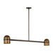 Visual Comfort Modern - AKLS33627BDZ/BWB - LED Linear Chandelier - Octavia - Blackened Bronze/Bright Worn Brass