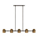 Visual Comfort Modern - AKLS33727BDZ/BWB - LED Linear Chandelier - Octavia - Blackened Bronze/Bright Worn Brass