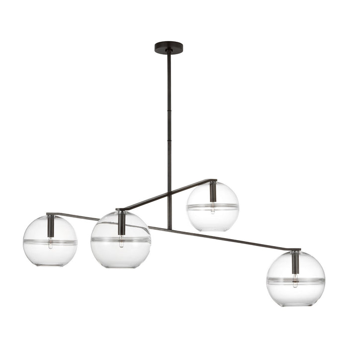 Visual Comfort Modern - SLCH355CBF - Four Light Chandelier - Lowing - Blackened Forged