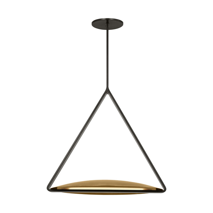 Visual Comfort Modern - PBPD35027BZ/NB - LED Pendant - Cymbal - Dark Bronze/Natural Brass
