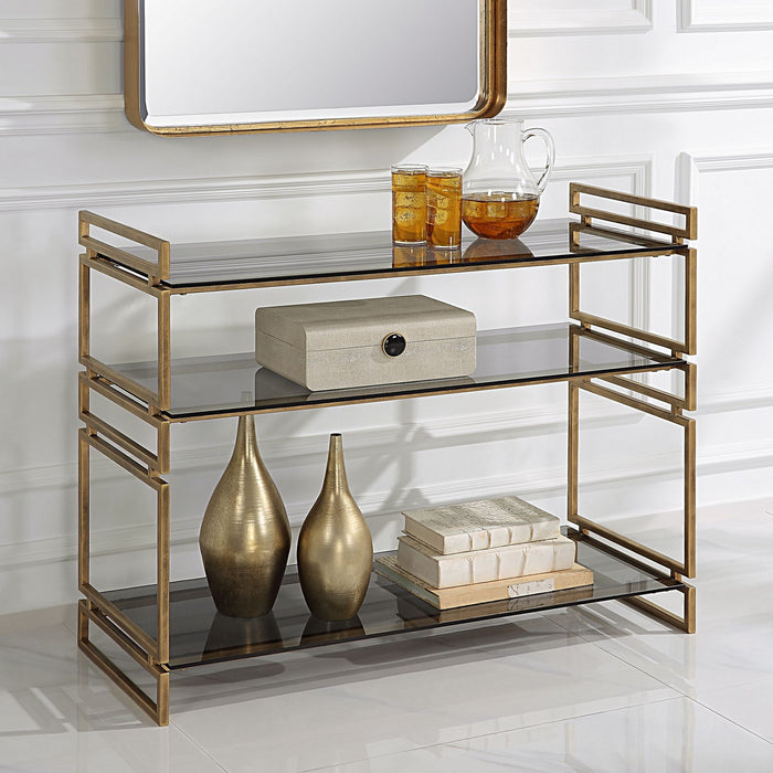 Uttermost - 22973 - Console Table - Stacked Up - Antiqued Gold