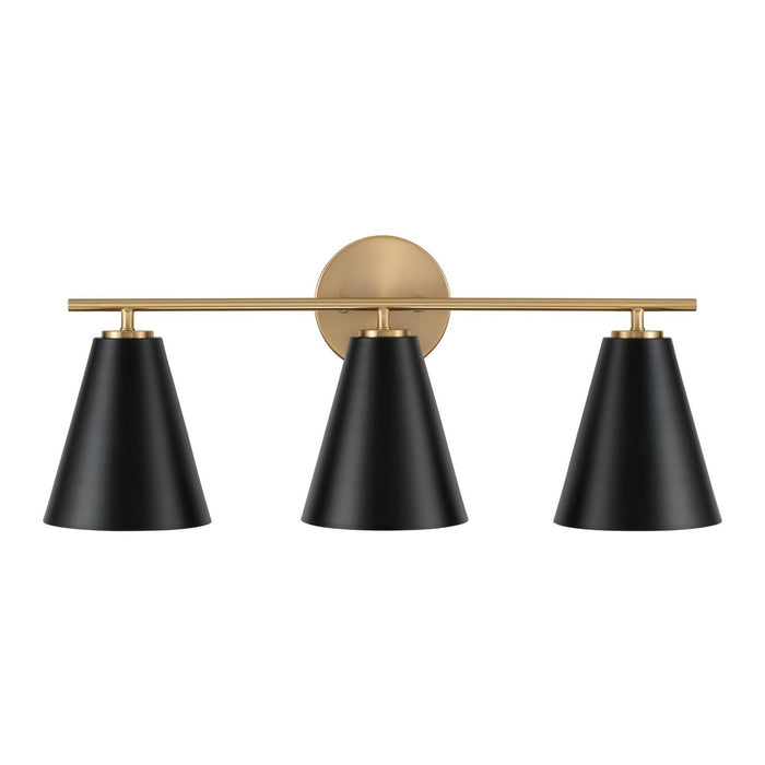 Capital Lighting - AA1039RK - Three Light Vanity - Charlie - Matte Brass and Black
