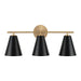 Capital Lighting - AA1039RK - Three Light Vanity - Charlie - Matte Brass and Black