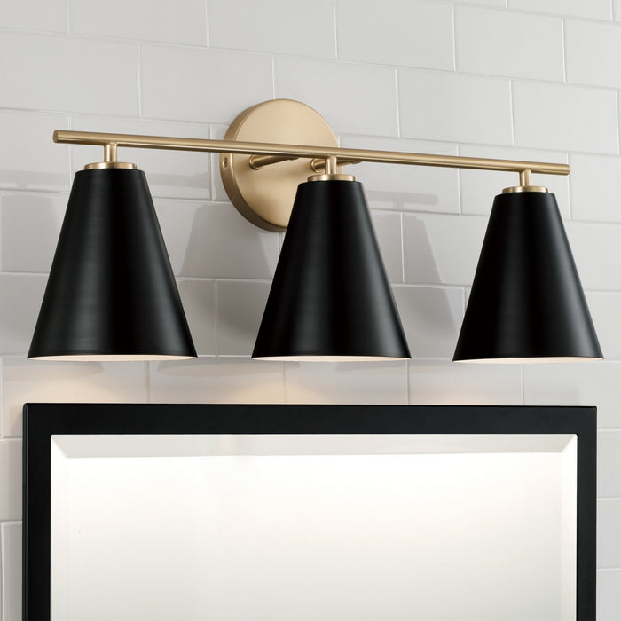 Capital Lighting - AA1039RK - Three Light Vanity - Charlie - Matte Brass and Black