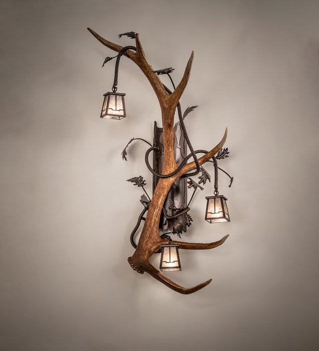 Meyda Tiffany - 266424 - Three Light Wall Sconce - Antlers - Copper Vein